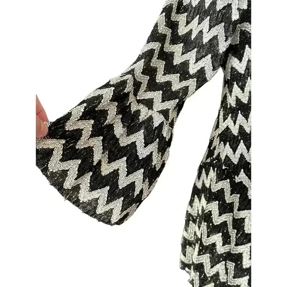 Patchington Chevron Blk/white L Button Up - Picture 3 of 5